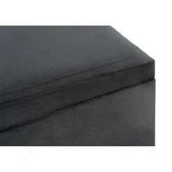 Coffre de rangement en velours noir assise rembourrée et pliable