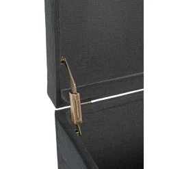 Coffre de rangement en velours noir assise rembourrée et pliable