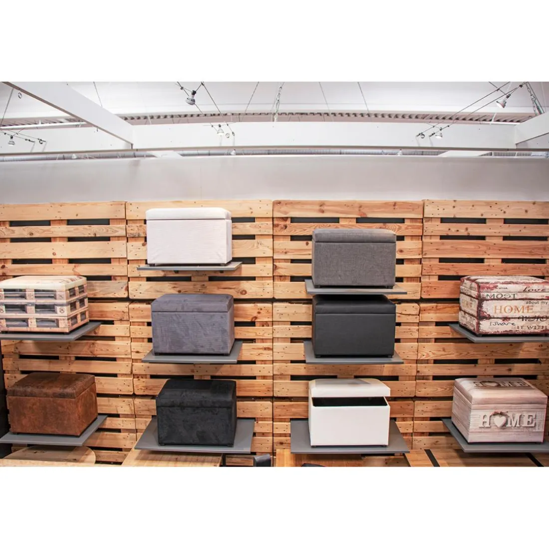 Coffre de rangement en velours noir assise rembourrée et pliable