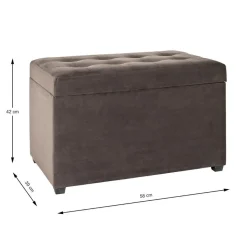 Coffre de rangement marron anthracite en simili cuir