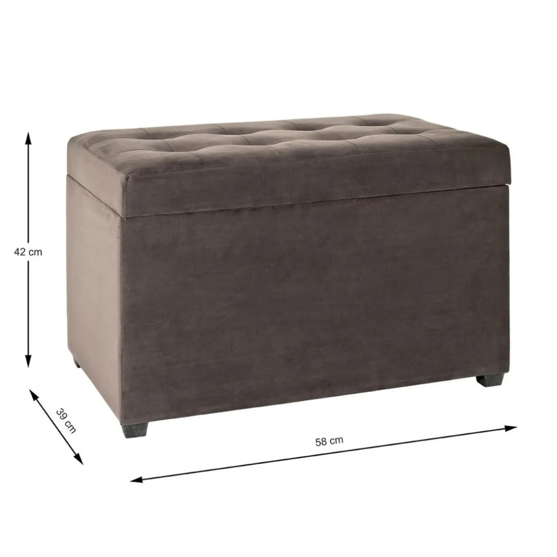 Coffre de rangement marron anthracite en simili cuir
