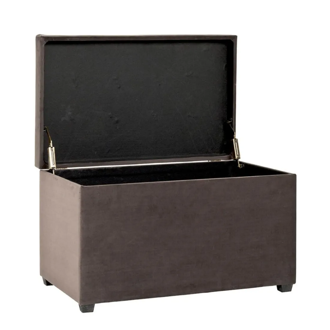 Coffre de rangement marron anthracite en simili cuir