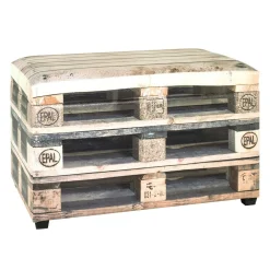 Coffre de rangement motifs palette multicolore en simili cuir