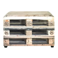 Coffre de rangement motifs palette multicolore en simili cuir