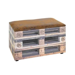 Coffre de rangement simili cuir imprimé du motif