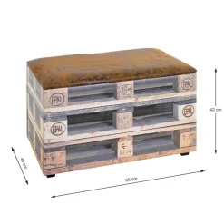 Coffre de rangement simili cuir imprimé du motif