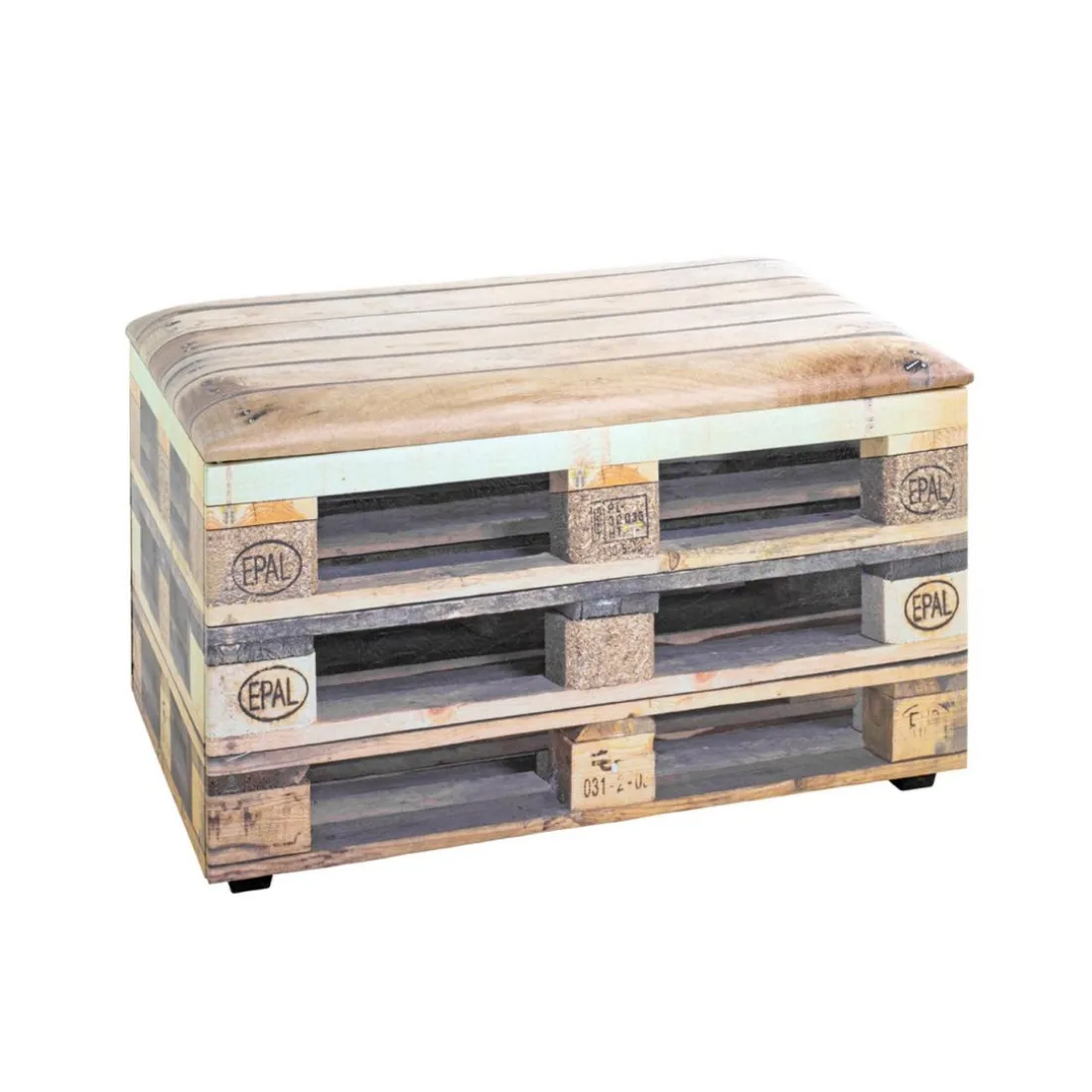 Coffre de rangement simili cuir motif