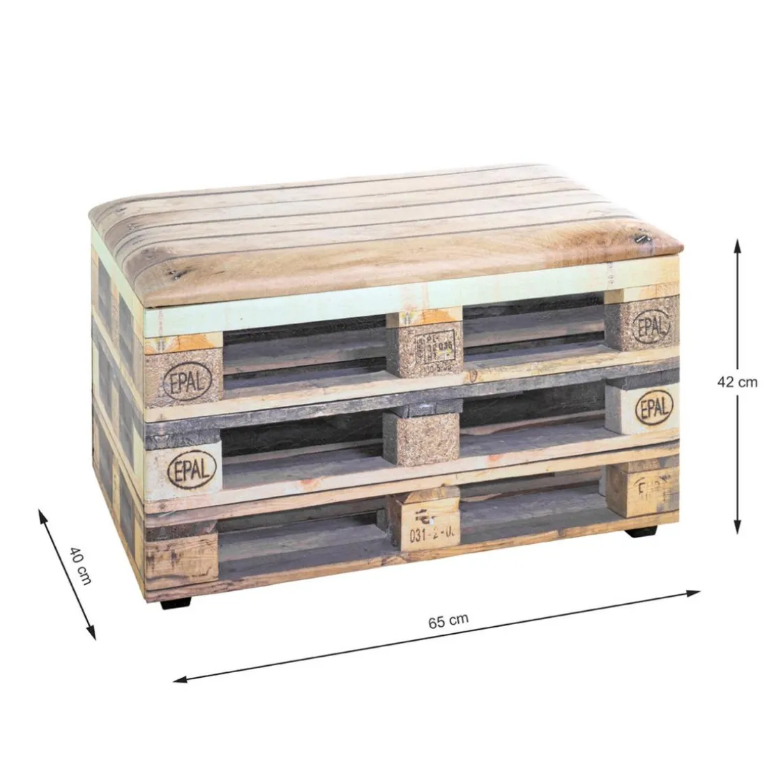 Coffre de rangement simili cuir motif