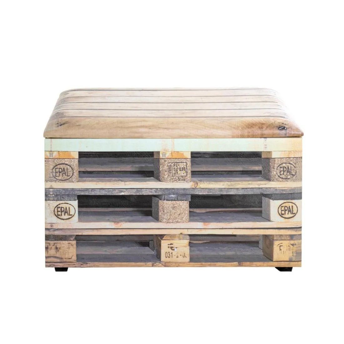 Coffre de rangement simili cuir motif