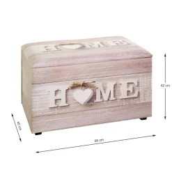 Coffre de rangement simili cuir imprimé du motif