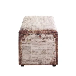 coffre de rangement simili cuir vintage