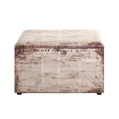 coffre de rangement simili cuir vintage