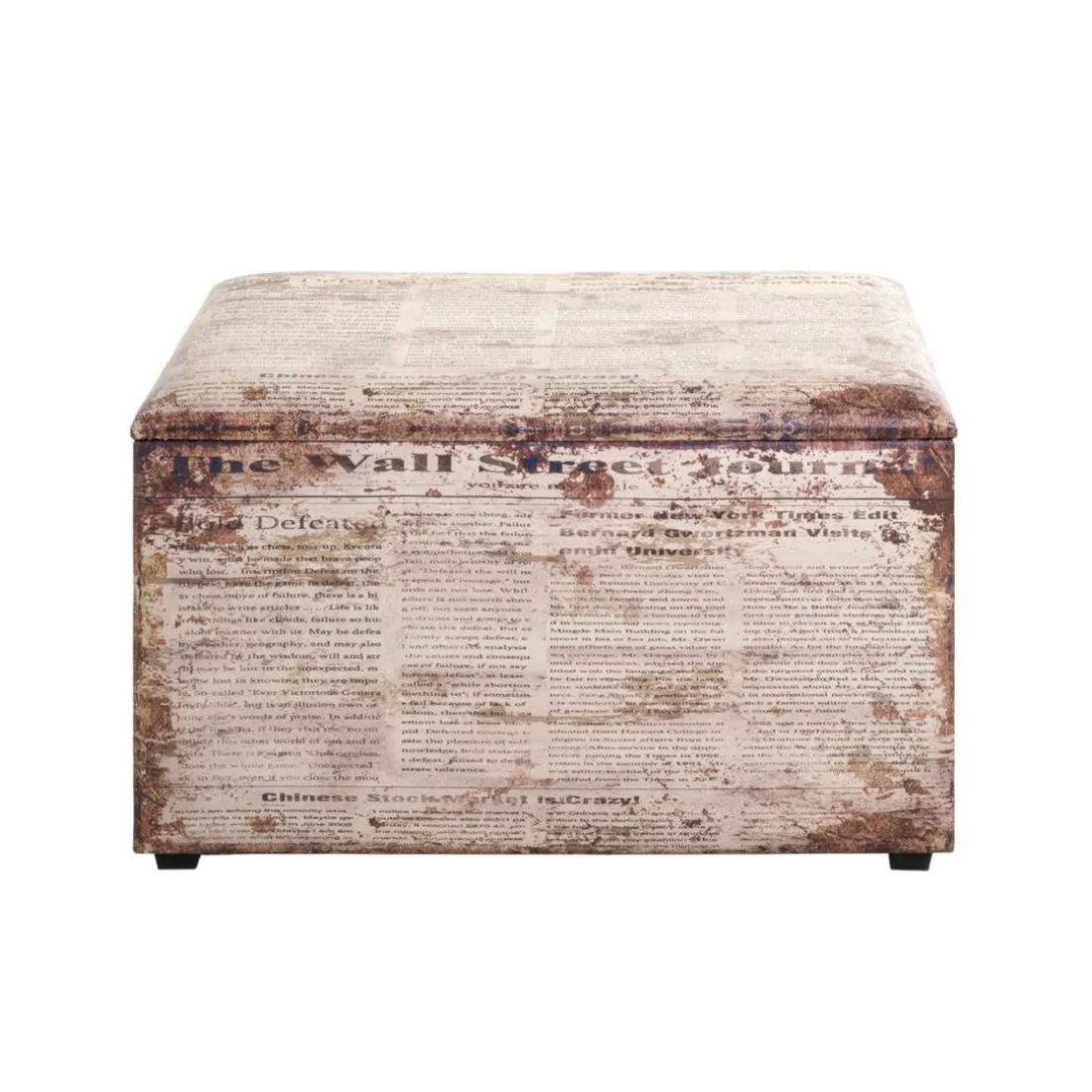 coffre de rangement simili cuir vintage