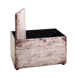 coffre de rangement simili cuir vintage