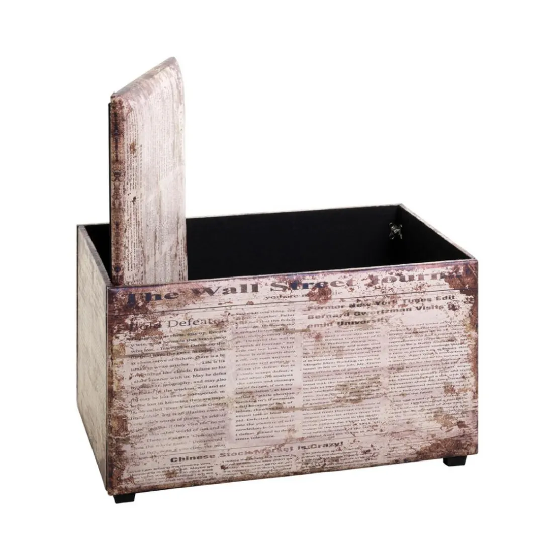 coffre de rangement simili cuir vintage