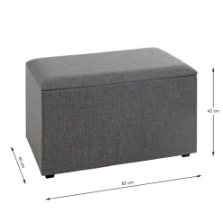 Coffre de rangement tissu anthracite