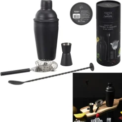 Coffret À Cocktail 4 Accessoires Noirs M6