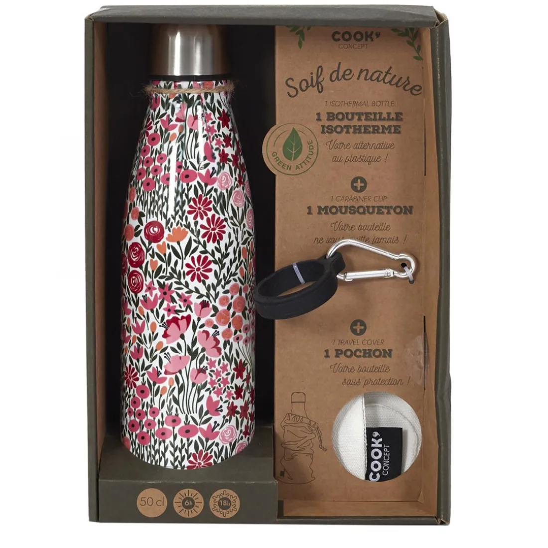 Coffret Bouteille Isotherme Fleurie