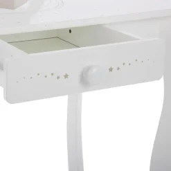 Coiffeuse + tabouret blanc