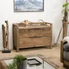 Commode ANDRIAN 2 Tiroirs Bois Pin Recyclé
