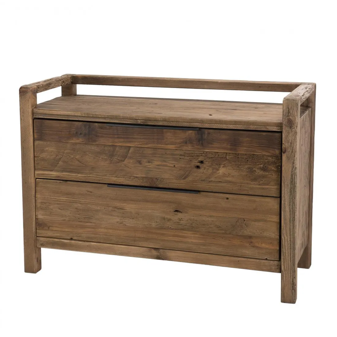 Commode ANDRIAN 2 Tiroirs Bois Pin Recyclé
