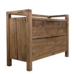 Commode ANDRIAN 2 Tiroirs Bois Pin Recyclé