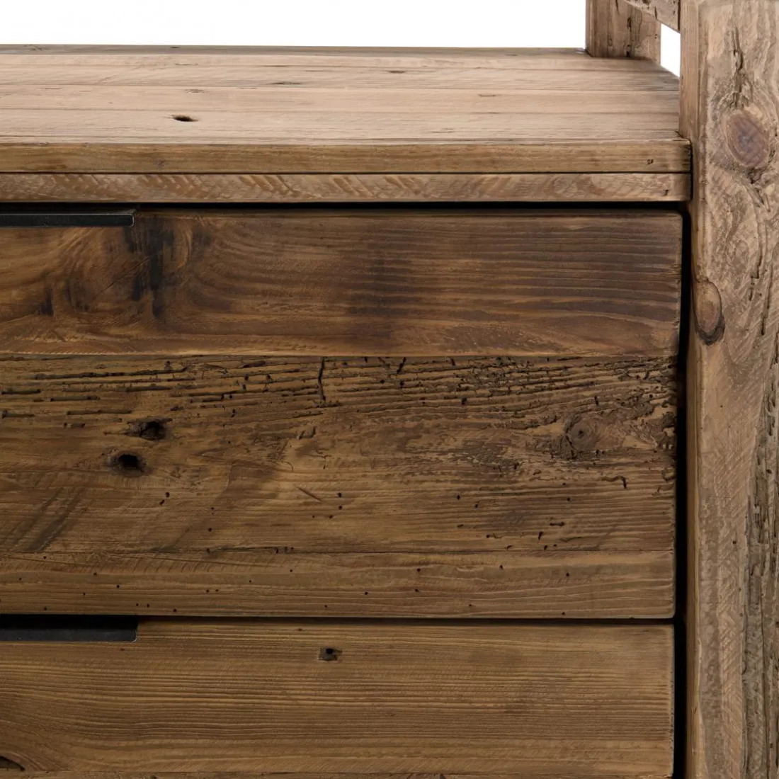 Commode ANDRIAN 2 Tiroirs Bois Pin Recyclé