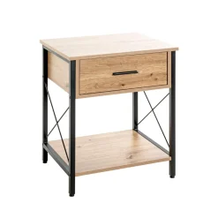 Console 1 tiroir et 1 plateau décor chêne