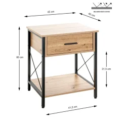 Console 1 tiroir et 1 plateau décor chêne