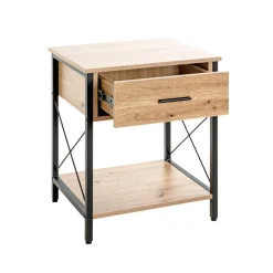 Console 1 tiroir et 1 plateau décor chêne