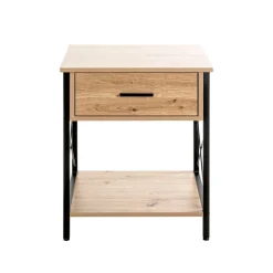 Console 1 tiroir et 1 plateau décor chêne