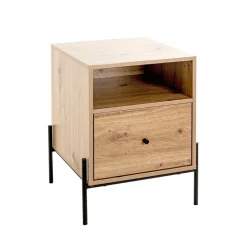 Console 1 tiroir et 1 étagère décor chêne