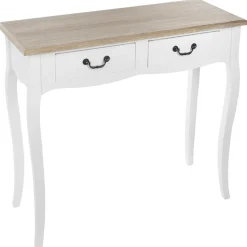 Console 2 tiroirs bois naturel Chrysa