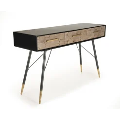 Console 3 tiroirs scandinave en Sapin et métal - DEBBIE