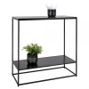 Console avec Tablette en Métal Noir PERKAR