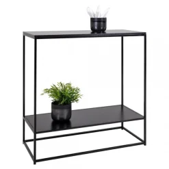 Console avec Tablette en Métal Noir PERKAR