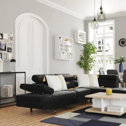 Console avec Tablette en Métal Noir PERKAR