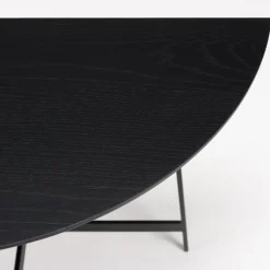 Console demi-lune Noir piètement métal