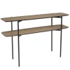 Console double plateau couleur mocha pieds métal noir JULIA