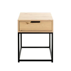 Console en métal noir avec corps et tiroir