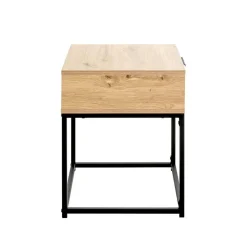 Console en métal noir avec corps et tiroir