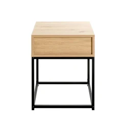 Console en métal noir avec corps et tiroir