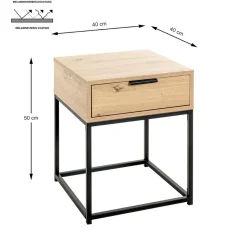 Console en métal noir avec corps et tiroir