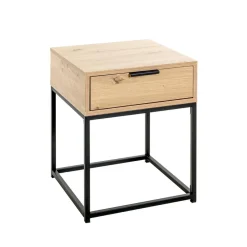 Console en métal noir avec corps et tiroir