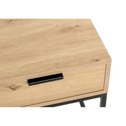 Console en métal noir avec corps et tiroir