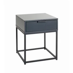 Console en panneau de particules avec décor en anthracite tube peint par poudrage en noir