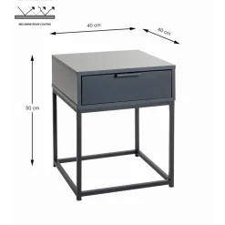 Console en panneau de particules avec décor en anthracite tube peint par poudrage en noir