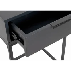Console en panneau de particules avec décor en anthracite tube d'acier peint par poudrage en noir