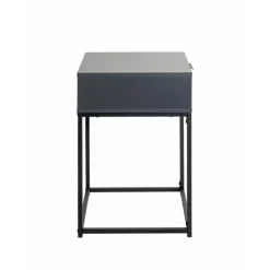 Console en panneau de particules avec décor en anthracite tube d'acier peint par poudrage en noir