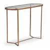 Console en Verre Et Métal Cuivré